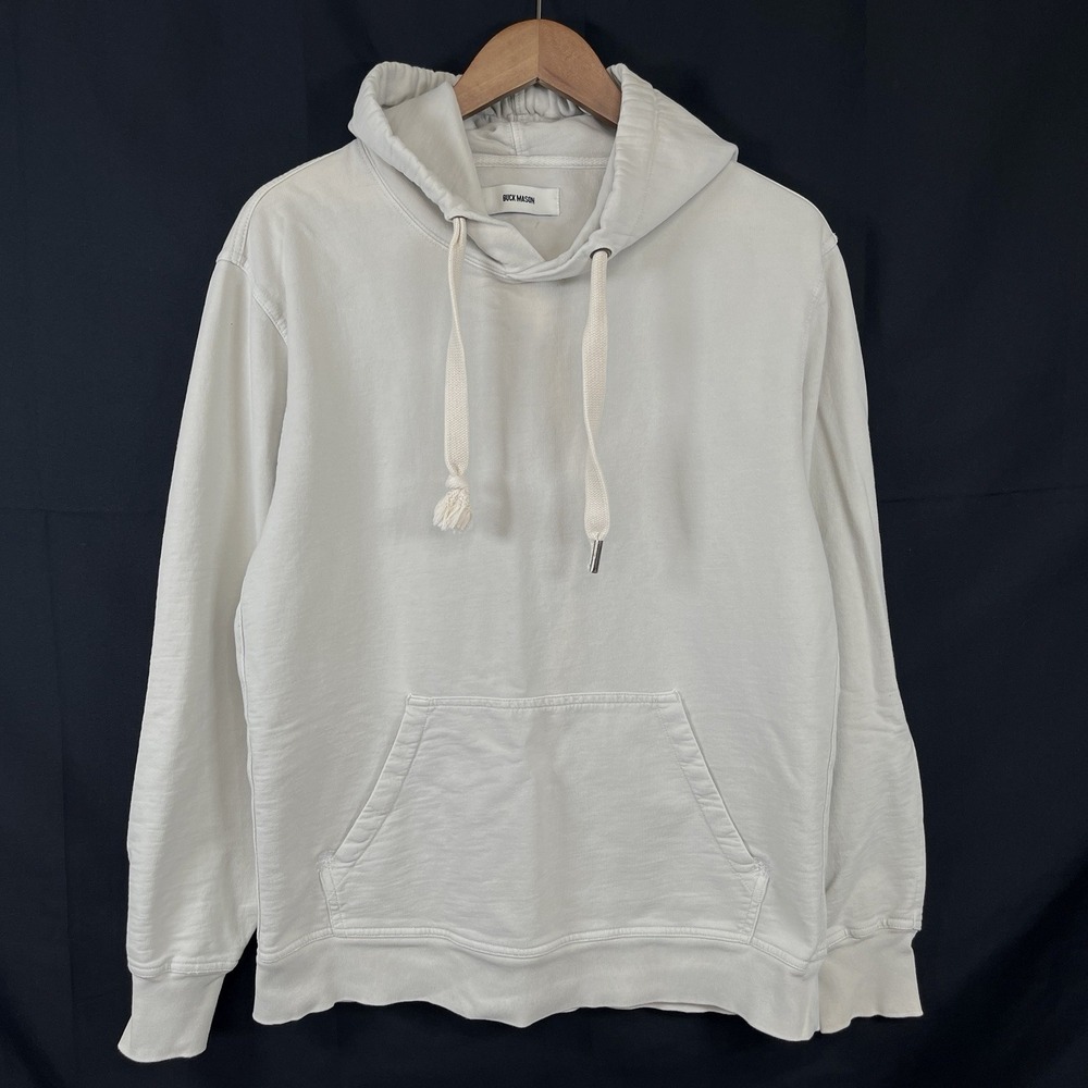 Buck Mason Mens Brushed Loopback Pullover Hoodie Size M Beige Coastal Minimalist